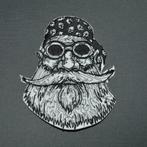 patch biker , barbu , broder ,  thermocollant  , 10/8 cm, Hobby en Vrije tijd, Kledingapplicaties en Hotfix, Verzenden, Nieuw
