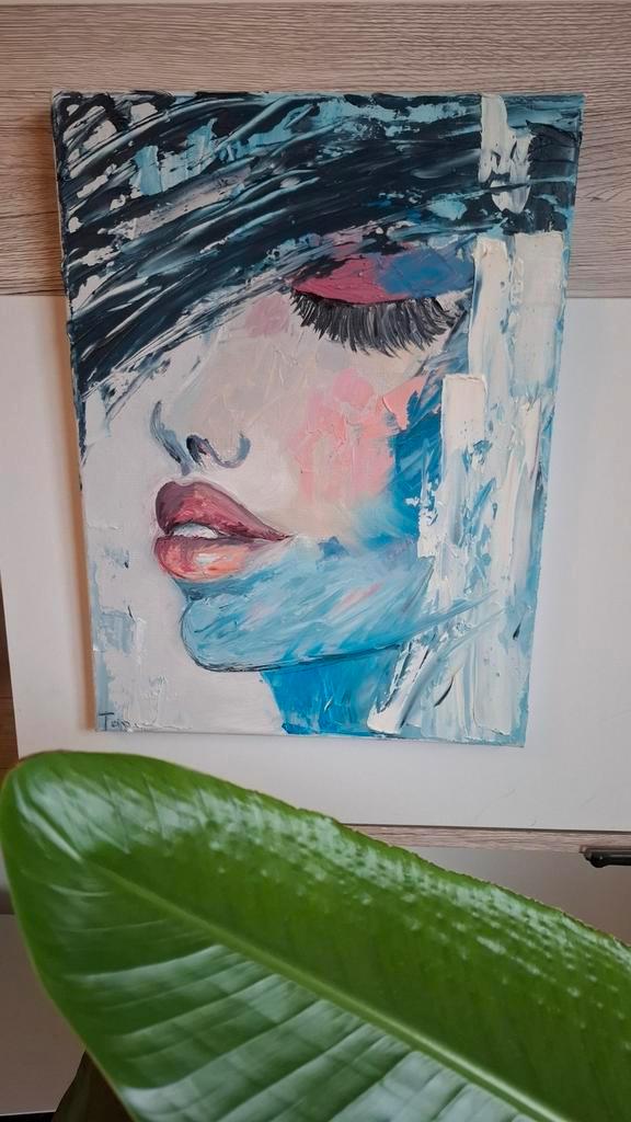 Een unieke handgeschilderd in olieverf, Antiek en Kunst, Kunst | Schilderijen | Modern, Ophalen of Verzenden