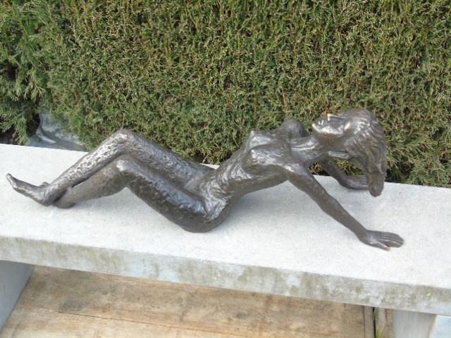 femme nue assise bras en arrières , bronze jardin ., Jardin & Terrasse, Statues de jardin, Neuf, Autres types, Autres matériaux