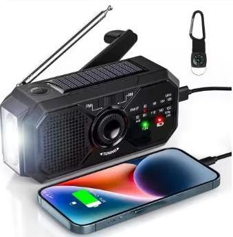 Radio d'urgence professionnelle avec manivelle, USB,, TV, Hi-fi & Vidéo, Radios, Neuf, Autres types, Enlèvement ou Envoi