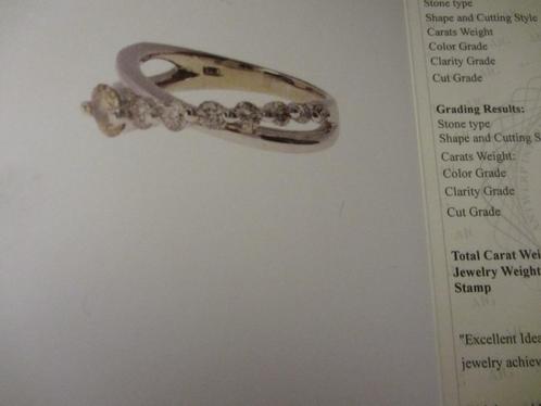 Prachtig ongedragen witgouden ring 18 kt met grote diamanten, Handtassen en Accessoires, Ringen, Nieuw, Goud, Ophalen of Verzenden