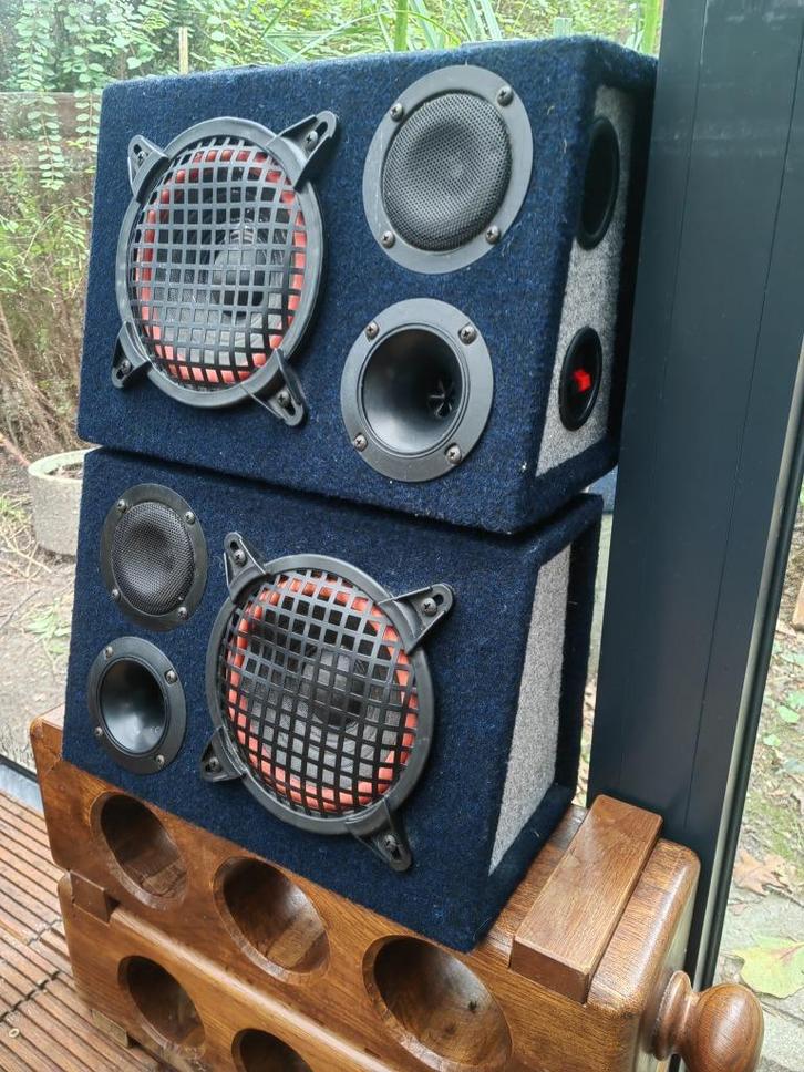 vintage 3 way speakers, Audio, Tv en Foto, Luidsprekerboxen, Zo goed als nieuw, Front, Rear of Stereo speakers, Minder dan 60 watt