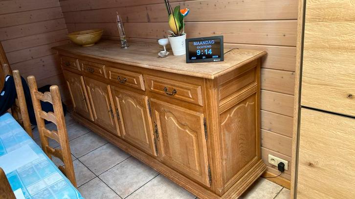 Licht eiken degelijke eetkamer, Huis en Inrichting, Complete eetkamers, Ophalen