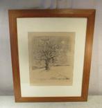 Mooie Ets 'Eenzame Boom' - gesigneerd, Antiek en Kunst, Kunst | Etsen en Gravures, Ophalen of Verzenden