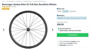 Bontrager Aeolus Elite 35 TLR Carbon wielen (NIEUW) beschikbaar voor biedingen