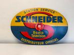 SCHNEIDER Radio oud reclamebord, Verzamelen, Ophalen of Verzenden, Gebruikt, Reclamebord