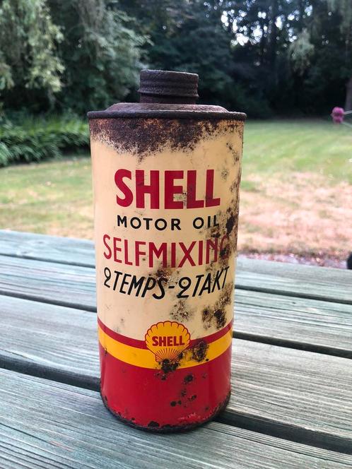 1950s Olieblik SHELL Motor Olie, Verzamelen, Merken en Reclamevoorwerpen, Gebruikt, Gebruiksvoorwerp, Ophalen of Verzenden