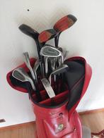Rode golftas met 13 clubs en trolley, Set, Gebruikt, Ophalen