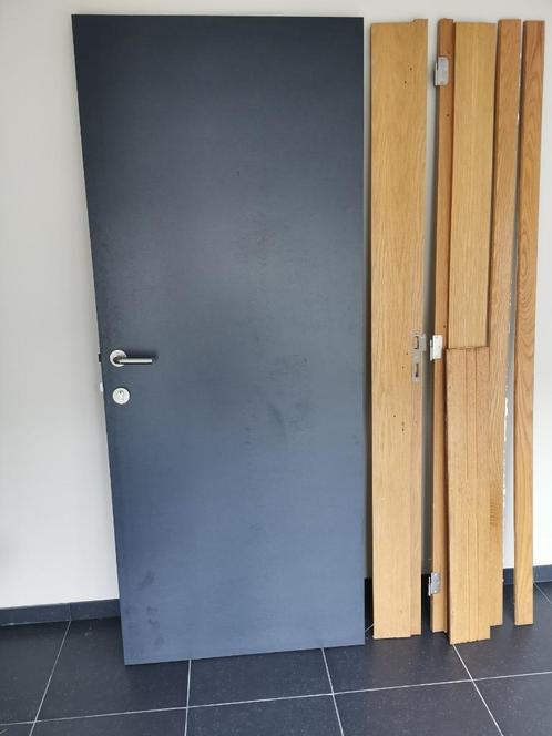 solide binnendeur + lijsten, Doe-het-zelf en Bouw, Deuren en Vliegenramen, Zo goed als nieuw, Binnendeur, 200 tot 215 cm, 80 tot 100 cm
