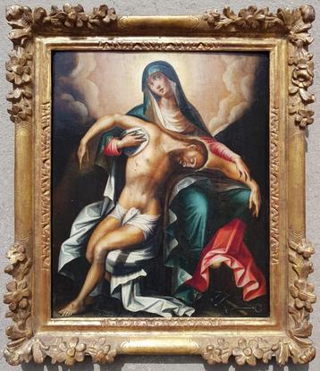 Vlaamse schoolschildering - 1600 - Pieta - Olieverf op panee beschikbaar voor biedingen