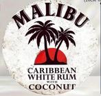 Reclamebord vintage Malibu white rum - mancave poolhouse new, Ophalen of Verzenden, Nieuw, Reclamebord