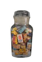 Antieke snoeppot met oude reclame winkeldoosjes, Ophalen, Gebruikt, Verpakking