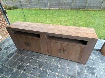 Buffet en bois massif (225 cm x 45 cm x 86 cm)