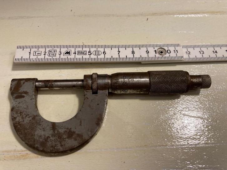 Micromètre Helios 100 mm 0-25 mm 20, Antiquités & Art, Antiquités | Outils & Instruments, Enlèvement ou Envoi