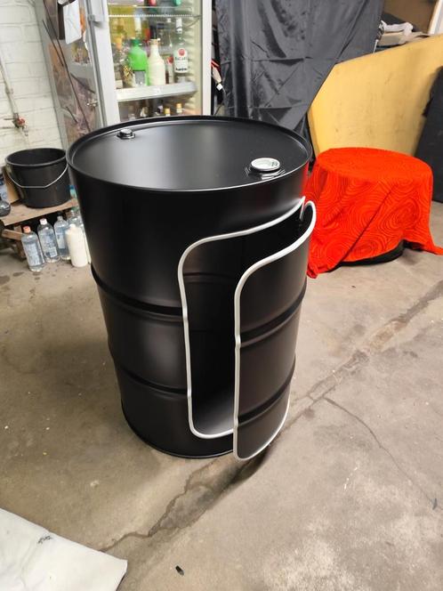 Tonneau fut métal 200 litres  bar personnalisé, Huis en Inrichting, Tafels | Statafels, Zo goed als nieuw, Ophalen of Verzenden