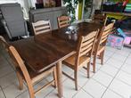 tafel vol hout en 6 stoelen en buffetkast, Huis en Inrichting, Tafels | Eettafels, Ophalen, Gebruikt, Grenenhout