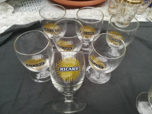 6 Ricard-glazen, Verzamelen, Glas en Drinkglazen, Ophalen of Verzenden