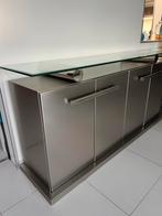 Meuble Belgochrome acier inoxydable brossé, Huis en Inrichting, Ophalen, Gebruikt, Glas