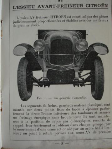 Citroën 10 CV B2 1925 Notice d'entretien des freins roues av, Autos : Divers, Modes d'emploi & Notices d'utilisation, Envoi
