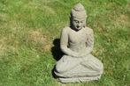 Bouddha sur lotus à la méditation en pierre naturelle, Jardin & Terrasse, Comme neuf, Bouddha, Pierre, Enlèvement