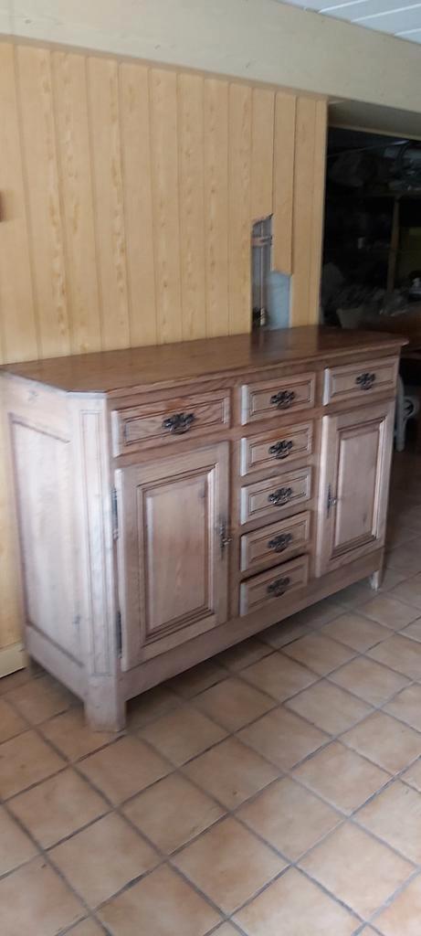 MASSIEF EIKENHOUTEN DRESSOIR MET 7 LADEN, Huis en Inrichting, Kasten | Dressoirs, Zo goed als nieuw, 150 tot 200 cm, 50 tot 75 cm