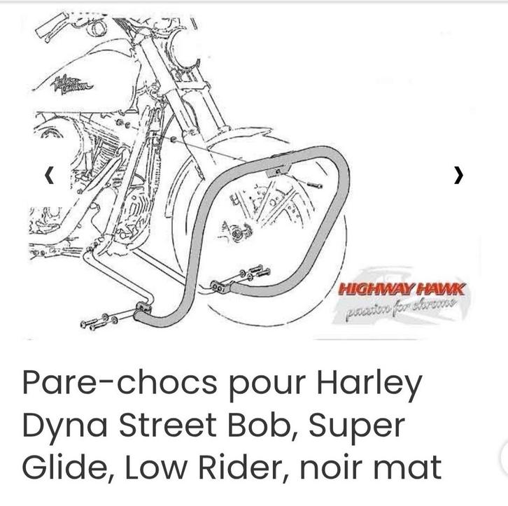 Crashbar, zwart, grote buisversie van 38 mm, Motoren, Motoren | Harley-Davidson, Particulier, Ophalen