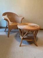 Rotan zetel en tafel, Antiek en Kunst, Antiek | Meubels | Stoelen en Sofa's, Ophalen