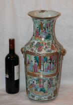 Grote Chinese vaas 19de eeuw porselein polychroom, Antiek en Kunst, Ophalen of Verzenden