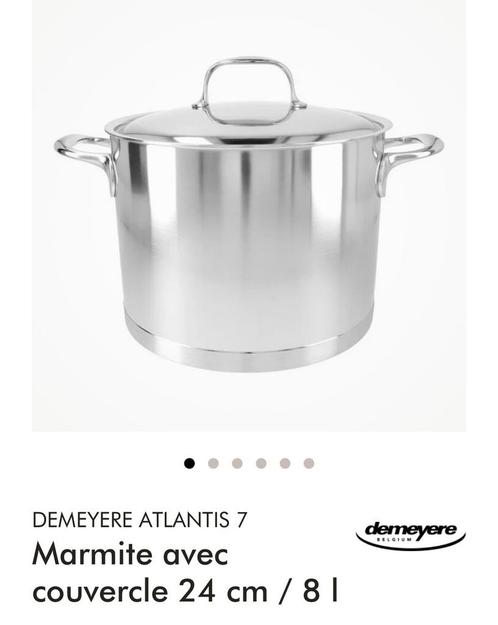 Casserole DEMEYER 24cm, 8 litres, Maison & Meubles, Cuisine | Casseroles & Poêles, Comme neuf, Casserole ou Cocotte-minute, Autres matériaux