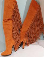 672C* prachtige oranje dijhoge laarzen met franjes (41), Kleding | Dames, Schoenen, Hoge laarzen, Verzenden, Nieuw, Oranje