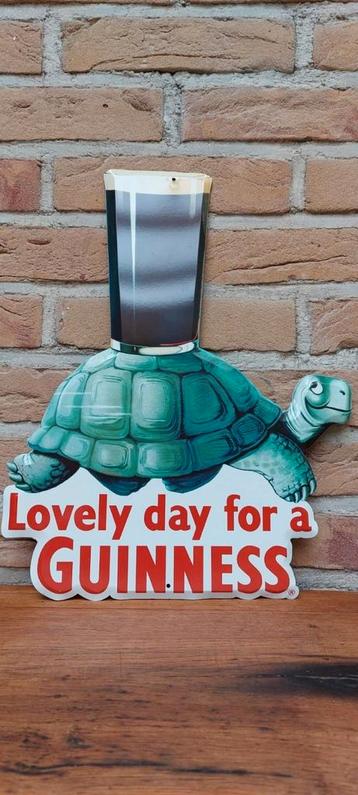 Zeldzaam reclamebord Guinness schildpad, Verzamelen, Ophalen of Verzenden, Nieuw, Reclamebord, Plaat of Schild, Overige merken