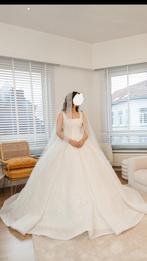 Prachtige trouwjurk 1x gedragen., Enlèvement, Blanc, Robe de mariée