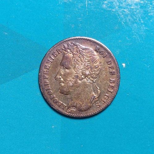 België 1/4 francs Leopold I gelauwerd 1834 FR, Postzegels en Munten, Munten | België, Losse munt, Zilver, Ophalen of Verzenden