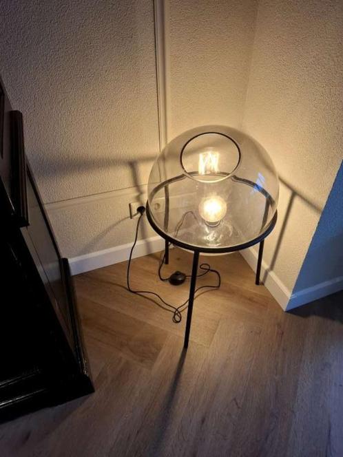 Rondbollig Vloerlamp incl. Lichtbron, Huis en Inrichting, Lampen | Vloerlampen, Zo goed als nieuw, Minder dan 100 cm, Glas, Kunststof