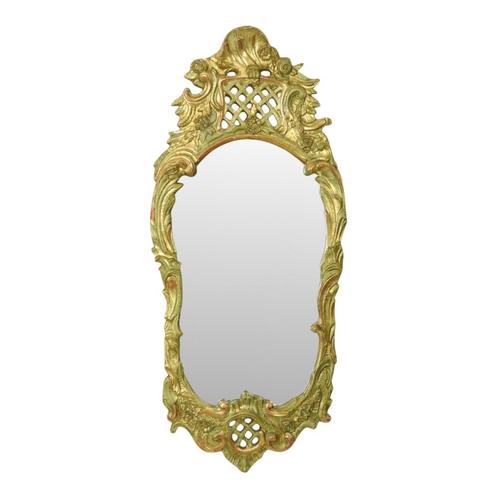 Grote Zweedse Spiegel Bladgoud Verguld Rococo Stijl 119cm, Antiek en Kunst, Antiek | Spiegels, 50 tot 100 cm, 100 tot 150 cm, Overige vormen