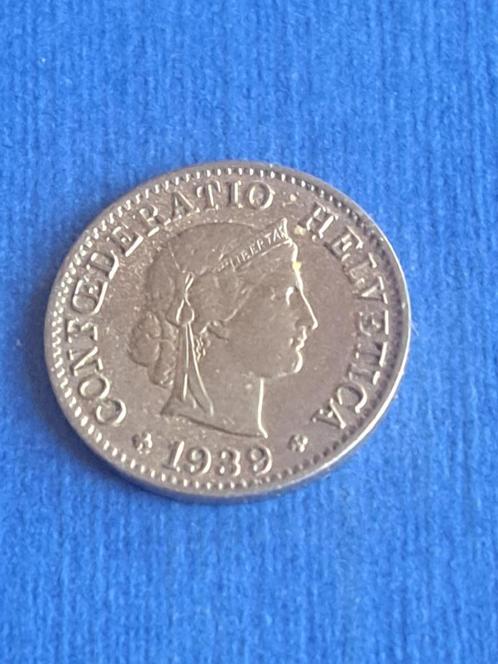 1939 Zwitserland 5 rappen, Postzegels en Munten, Munten | Europa | Niet-Euromunten, Losse munt, Overige landen, Verzenden