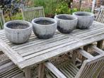 6 bloempotten, Tuin en Terras, Gebruikt, Balkon, Rond, Minder dan 40 cm