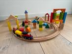 Houten treinbaan en blokken, Kinderen en Baby's, Speelgoed | Houten speelgoed, Zo goed als nieuw, Ophalen