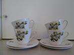 Vintage ; Boch  Belgium ; Vedette orchidée ; 4 stuks kopjes, Ophalen of Verzenden