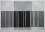 LUC PEIRE / GEOMETRISCHE ABSTRACTIE / ZW-W ETS / 39x47cm SIG, Antiek en Kunst, Kunst | Litho's en Zeefdrukken, Ophalen of Verzenden
