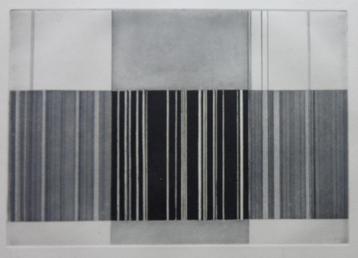 LUC PEIRE / GEOMETRISCHE ABSTRACTIE / ZW-W ETS / 39x47cm SIG beschikbaar voor biedingen