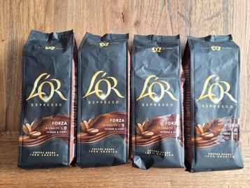 4 pakken L'Or koffiebonen beschikbaar voor biedingen