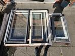 2 houten ramen, Doe-het-zelf en Bouw, Glas en Ramen, Ophalen, Gebruikt, Gevelraam of Ruit, Dubbelglas