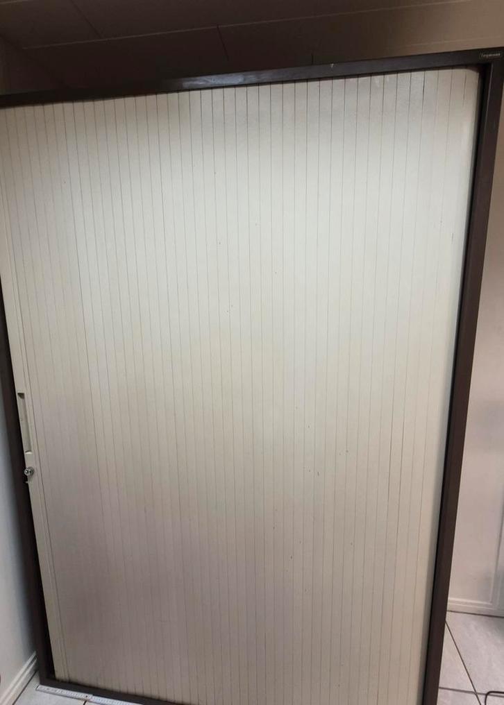 Unieke Vintage Leymann Rolluikkast (1972) – Volledig IJZER –, Huis en Inrichting, Kasten | Roldeurkasten en Archiefkasten, Gebruikt