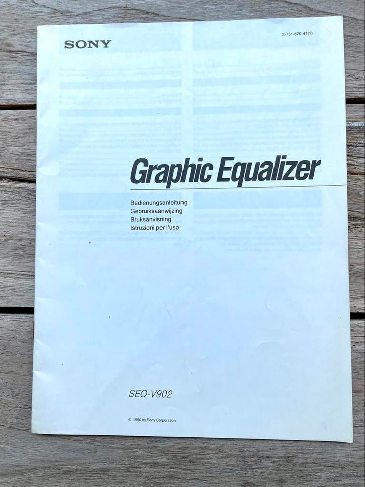 Sony SEQ-V902 equalizer MANUAL, Audio, Tv en Foto, Stereoketens, Zo goed als nieuw, Sony, Ophalen of Verzenden