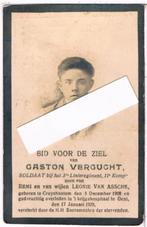 Soldaat. Vergucht Gaston. ° Cruyshautem 1908 † Gent 1929, Enlèvement ou Envoi, Image pieuse