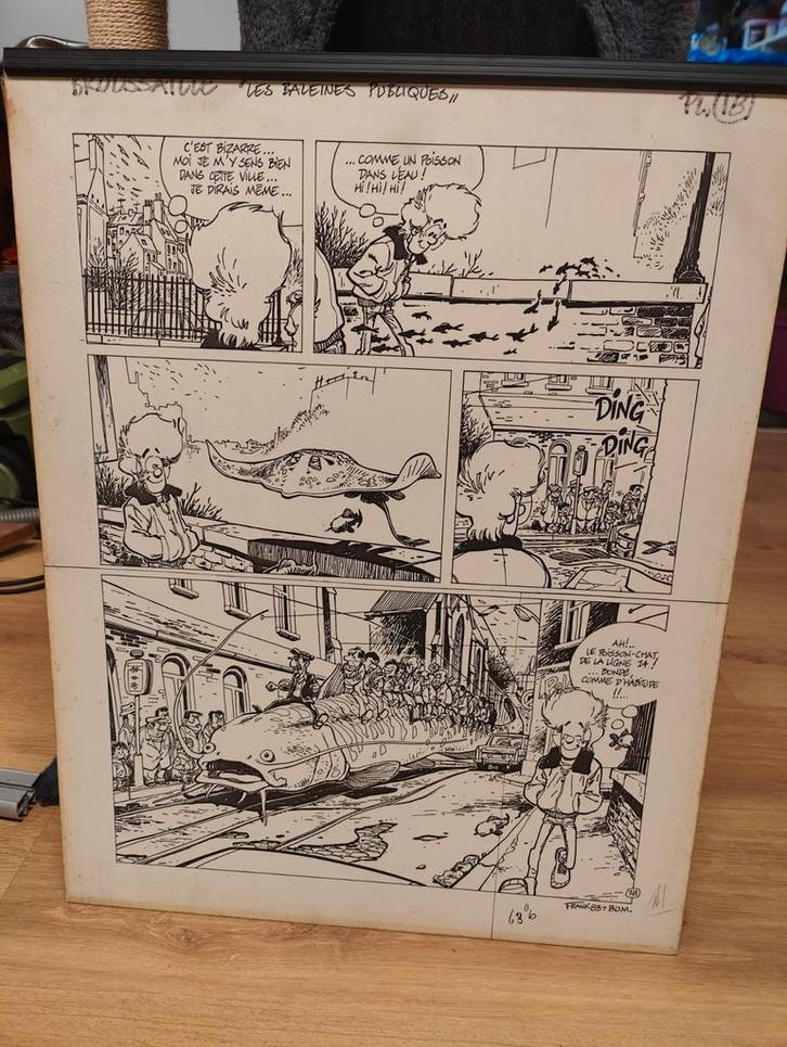 Reproduction planche BD Broussaille – Les Baleines Publiques, Antiquités & Art, Art | Dessins & Photographie, Enlèvement ou Envoi