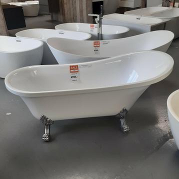 Klassiek bad op pootjes, 170cm, Wit, click-systeem, Holmen beschikbaar voor biedingen