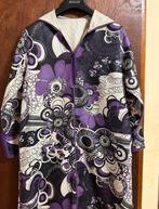 Djellaba marocaine à motifs floraux violets et noirs, Ophalen, Zo goed als nieuw