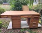 Bureau à glissières - vintage - double face - chêne massif, Enlèvement, Utilisé, Bureau